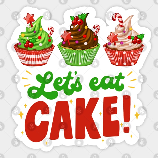 Christmas Let's Eat Cake Lover Gift Sticker by JessiT